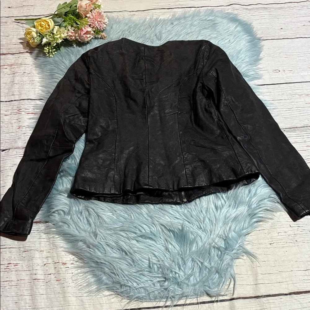 Vintage bagatelle Black Genuine Leather Biker Jacket sz S